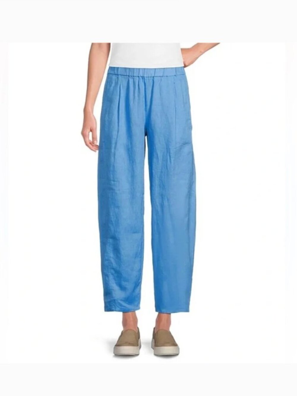 Eileen Fisher Organic Linen Lantern Barrel Leg Pant in Azure L - Picture 8 of 8